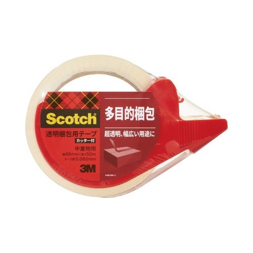 スコッチ（Ｒ）透明梱包用テープ中軽量物用カッター付画像
