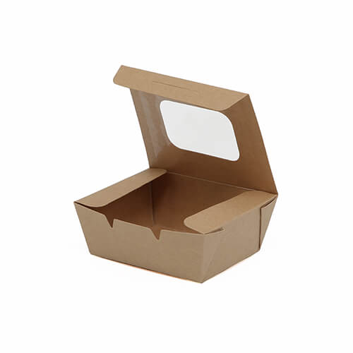 ケーピープラテック 食品容器 KMフードパック 小 窓付 クラフト 50枚画像