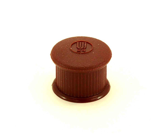 イスキャップ　丸脚用　茶　対象脚サイズ24mm 茶色の丸いキャップが10個並んでいる様子