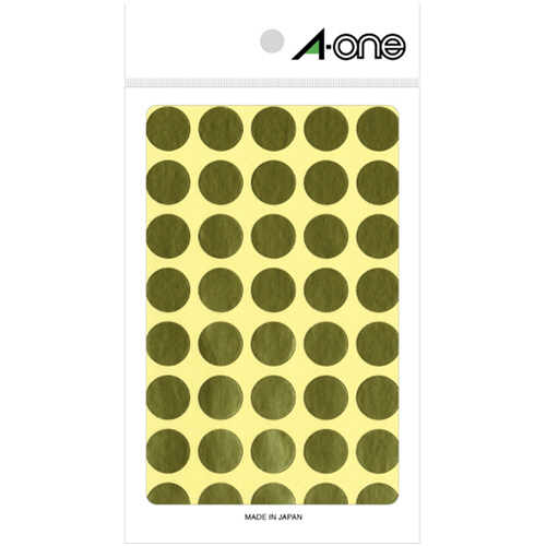 ｶﾗｰﾗﾍﾞﾙ 丸型 直径15mm 金 1ﾊﾟｯｸ(320片:40片×8ｼｰﾄ)画像