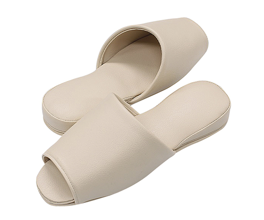 スリッパ（抗菌カラーテンダー・6足入）　前開き　ベージュ