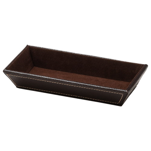 小物トレー　22cm　長方形　トレー　レザー風　キャッシュトレー画像