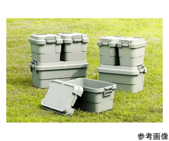 トランクカーゴ フラット天板仕様 50L グレー フラットな天板が見える横向きの収納ボックス