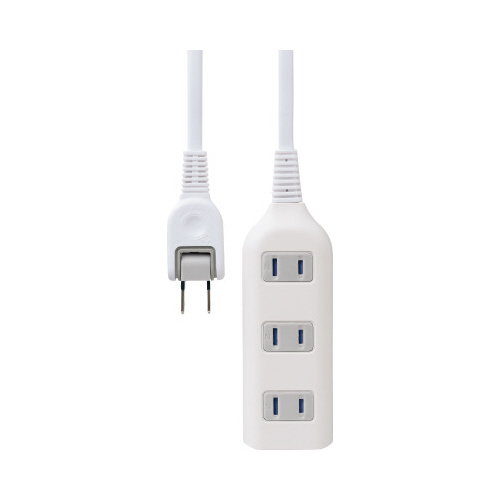 耐トラ付タップ　４個口　３ｍ　ホワイト画像