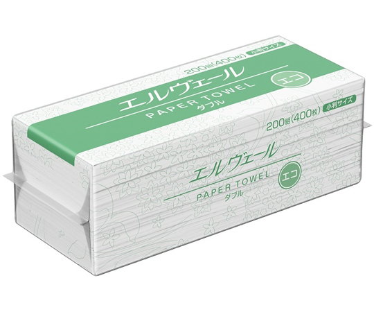 エルヴェール ペーパータオル エコダブル 200組×42パック入（小判）
