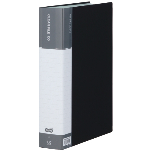 ｸﾘﾔｰﾌｧｲﾙ(台紙入) A4ﾀﾃ 100ﾎﾟｹｯﾄ 背幅62mm ﾀﾞｰｸｸﾞﾚｰ 1冊画像