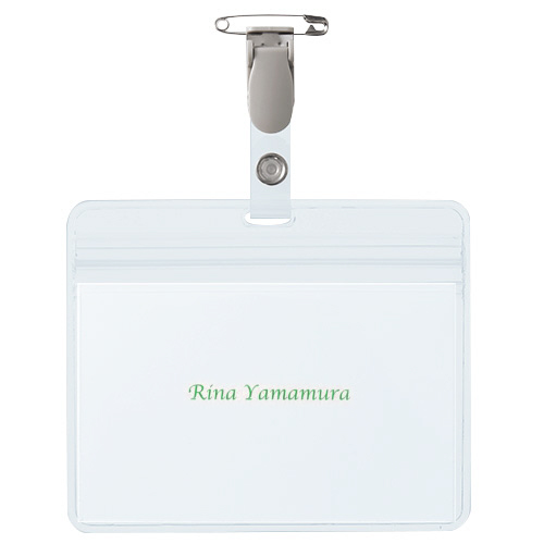 ﾀｯｸﾞ名札 ﾁｬｯｸ付 大 安全ﾋﾟﾝ･ｸﾘｯﾌﾟ両用型 1ﾊﾟｯｸ(10個)画像