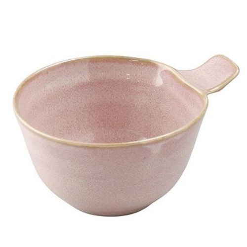 スープカップ ナチュラルカラー 持ち手付き 磁器 食器 美濃焼 ピンク画像