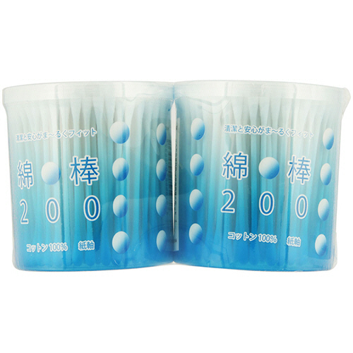 綿棒200(円筒ｹｰｽ入) 1ﾊﾟｯｸ(400本:200本×2個)