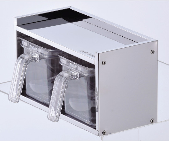 メイドインジャパン　ステンレス製調味料ラック（ストッカー2個付）画像