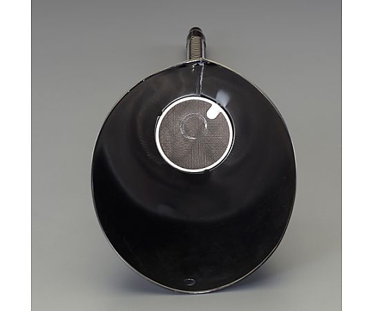 φ203mm フィルター付じょうご(スチール製・フレキシブル) フィルターが取り付けられたフレキシブルなスチール製じょうごが横から見える状態