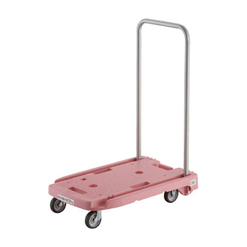 小型樹脂台車 こまわり君 省音G車輪 600mm×390mm ﾋﾟﾝｸ 1台画像