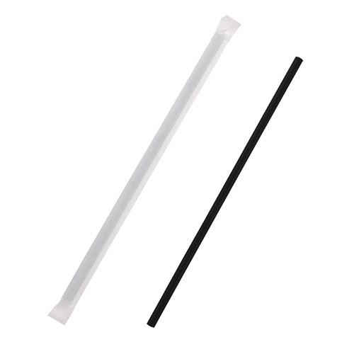 HEIKO ｽﾄﾚｰﾄｽﾄﾛｰ 6mm×21cm 単袋 黒 1ｾｯﾄ(6000本:200本×30ﾊﾟｯｸ)画像