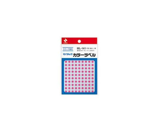 マイタック　カラーラベル　桃　5mm　1パック(130片×15シート入)画像