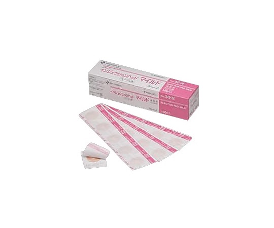 インジェクションパットマイルド No30N φ30（止血用パッド付絆創膏） 1箱（100枚入）