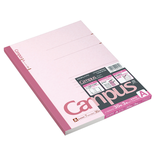 ｷｬﾝﾊﾟｽﾉｰﾄ(普通横罫) ｾﾐB5 A罫 30枚 1ｾｯﾄ(180冊:3冊×60ﾊﾟｯｸ)画像