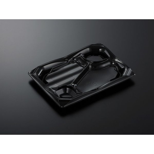 中央化学 弁当容器 CT 波音V 24-17C 黒-BK 本体画像