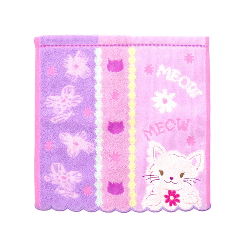 ミニタオル タオルチーフ マシュマロフレンズ 約23×23cm V パープル画像