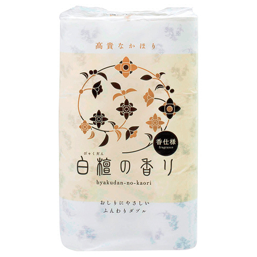 ﾄｲﾚｯﾄﾍﾟｰﾊﾟｰ 白檀の香り ﾀﾞﾌﾞﾙ 芯あり 30m 1ｾｯﾄ(96ﾛｰﾙ:12ﾛｰﾙ×8ﾊﾟｯｸ)画像