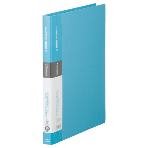 ｼﾝﾌﾟﾘｰｽﾞ ｸﾘｱｰﾌｧｲﾙ差し替え式 A4ﾀﾃ 30穴 15ﾎﾟｹｯﾄ付属 背幅25mm 水色 1冊画像