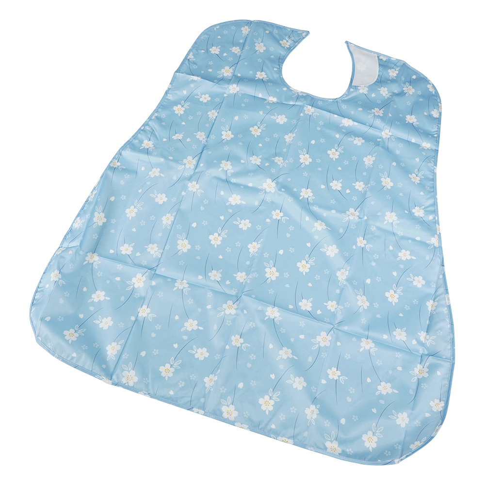 さわやか食事用エプロン さくら ブルー