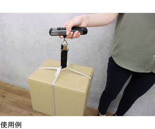 サイズもはかれるラゲッジスケール 黒いベルトにデジタル表示がついた状態