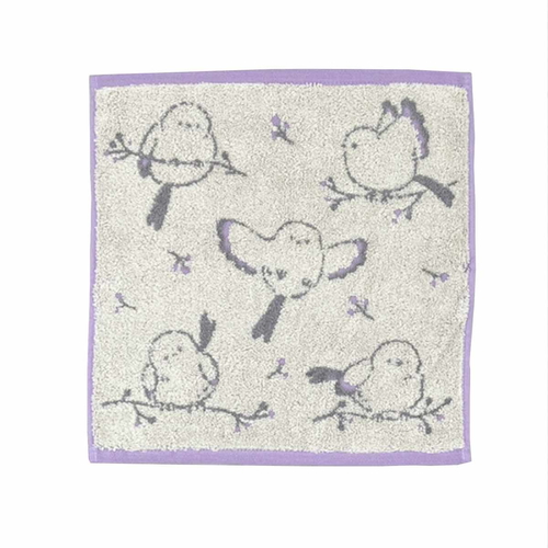 エナガ ウォッシュタオル 34×35cm ヴァイオレット画像