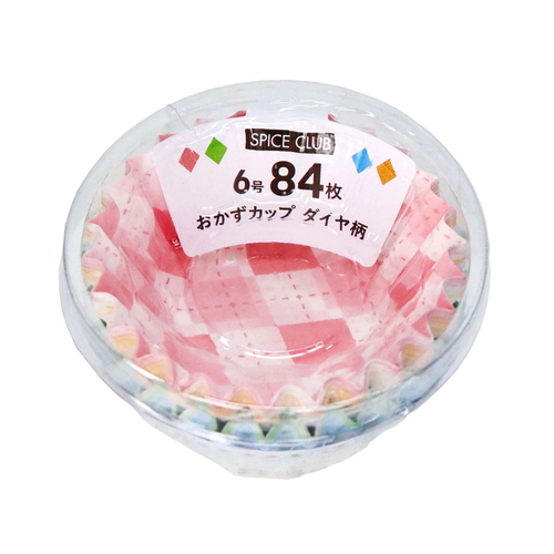 おかずカップ　ダイヤ柄　6号　84枚入　SCおかずカップ画像