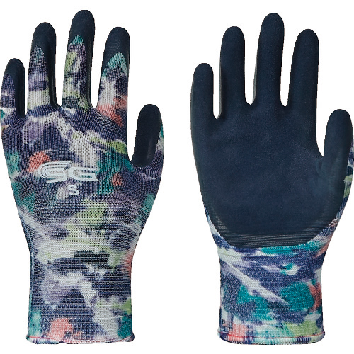 ﾄﾜﾛﾝ 天然ｺﾞﾑ背抜き手袋 SG-R102 ぼかし柄ﾌﾞﾙｰ S 1双画像