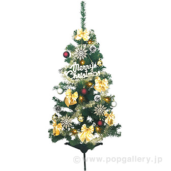 120cmゴールドクリスマスツリーセット画像