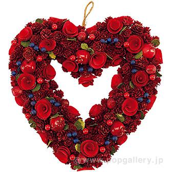 レッドナチュラルハートリース画像