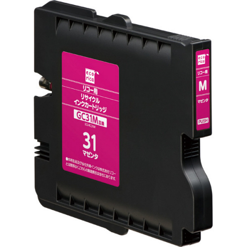 ﾘｻｲｸﾙｲﾝｸｶｰﾄﾘｯｼﾞ ﾏｾﾞﾝﾀ(顔料) [ﾘｺｰ:GC31M互換] ECI-RC31M 1個画像
