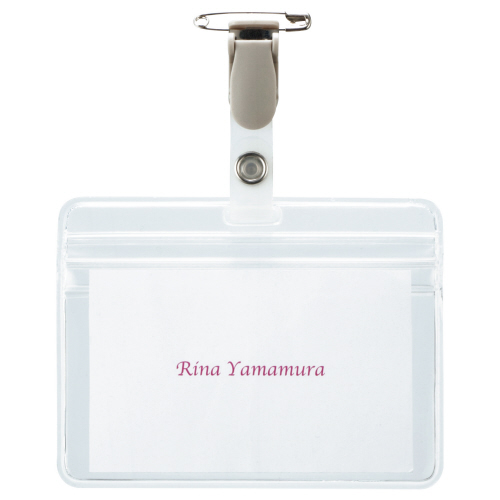 ﾀｯｸﾞ名札 ﾁｬｯｸ付 安全ﾋﾟﾝ･ｸﾘｯﾌﾟ両用型 1ﾊﾟｯｸ(10個)画像