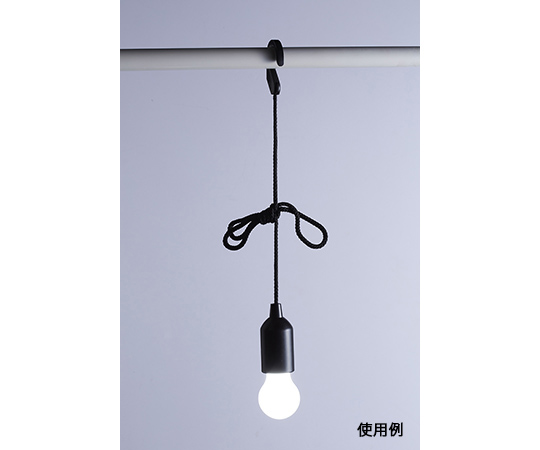 ひっぱり点灯ライト（白色LED） 持ち手が上向きの状態で吊り下げられたライト