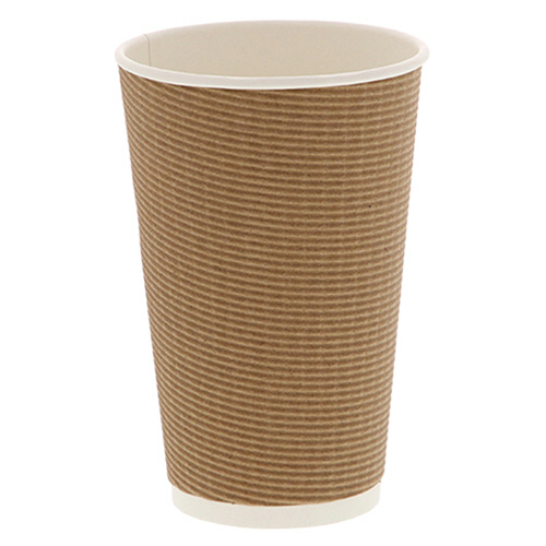 紙ｺｯﾌﾟ ｴｺ断熱ｶｯﾌﾟ 16ｵﾝｽ(480ml) ｸﾗﾌﾄ 1ｾｯﾄ(500個:25個×20ﾊﾟｯｸ)画像