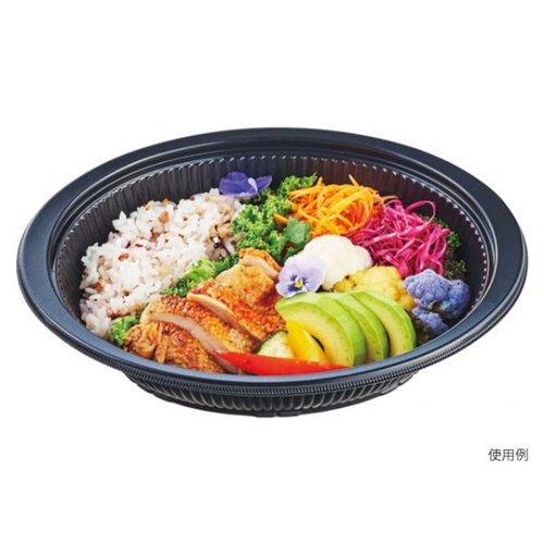 エフピコ 麺容器 DLV楕円24-18(60)MSD 本体 黒画像