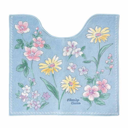 ブルーミングシーズン トイレマット 約55x60cm B ブルー画像