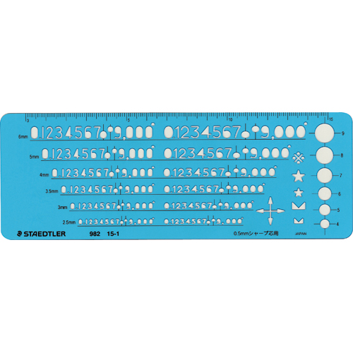 ﾃﾝﾌﾟﾚｰﾄ 数字定規 0.5mm用 1枚画像