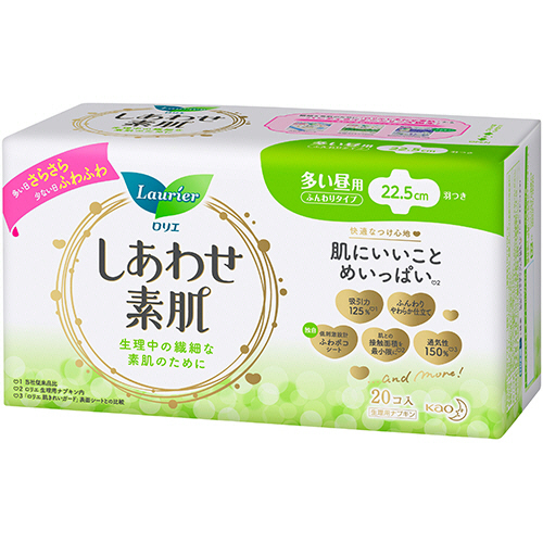 ﾛﾘｴしあわせ素肌通気超ｽﾘﾑ多い昼用22.5cm羽つき1ｾｯﾄ(360個:20個×18ﾊﾟｯｸ)画像