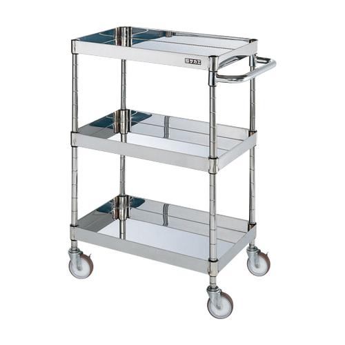 ステンレスＣＳパールワゴン（Ｈ８８０ｍｍ・棚板３段）　ＣＳＰ３－７５８３ＳＮＵ