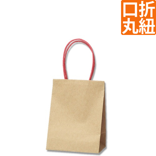 手提げ紙袋（茶・口折丸紐・幅90×マチ60×高さ120mm）