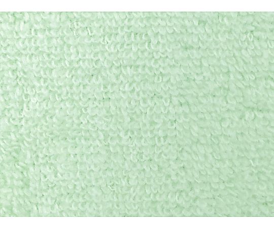 大判バスタオル 無撚糸カラー 70×140cm GREEN 1セット（10枚入） 緑色の大判バスタオルが10枚整然と並べられている様子