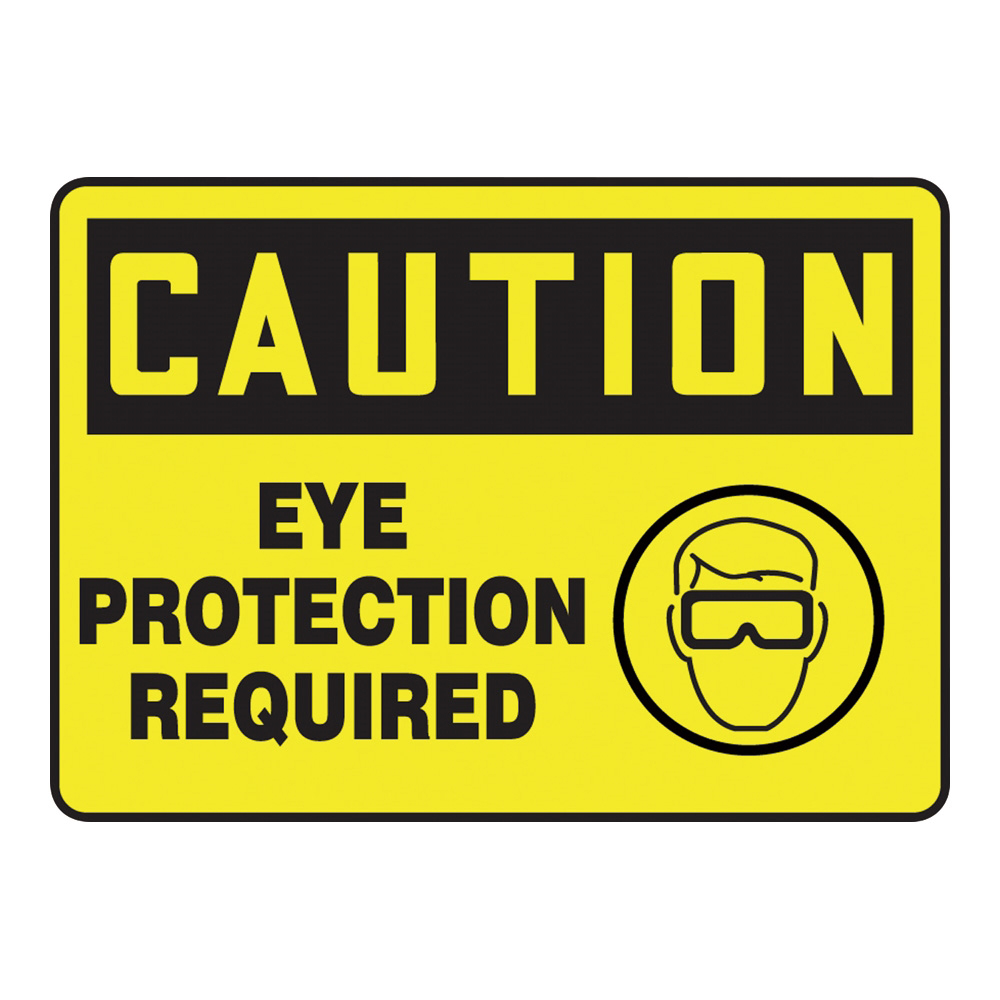 警告・注意喚起ラベル（英字）Eye Protection Required画像