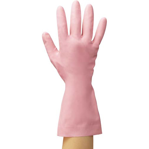 炊事手袋　天然ゴム　中厚手　Ｍ　ピンク　２００双画像