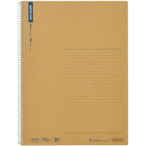 ｽﾊﾟｲﾗﾙﾉｰﾄ ﾍﾞｰｼｯｸ A4 6.5mm罫 38行 80枚 1ｾｯﾄ(5冊)画像