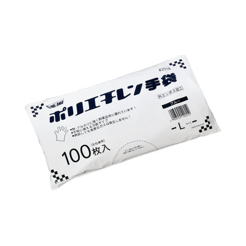 ポリエチレン手袋　外エンボス　ブルー　Ｌ画像