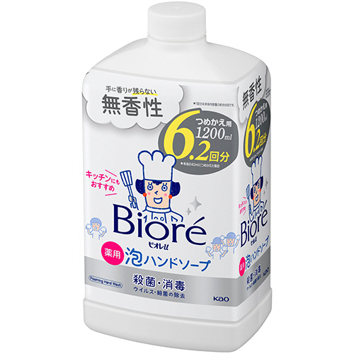 ﾋﾞｵﾚu 薬用泡ﾊﾝﾄﾞｿｰﾌﾟ 無香性 つめかえ用 1200mL 1本画像