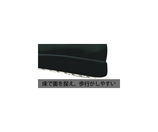 超耐滑軽量作業靴 ハイグリップ クロッグ ブラック 24.0cm 側面からのアングルで、滑らかな表面と通気孔が見える状態