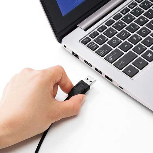 USBヘッドセット　1個 鮮やかな色合いのヘッドセットが側面から見える状態