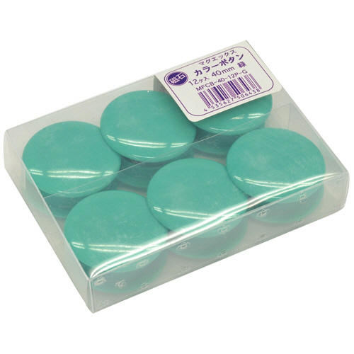 ｶﾗｰﾎﾞﾀﾝ 直径40mm 緑 1ﾊﾟｯｸ(12個)
